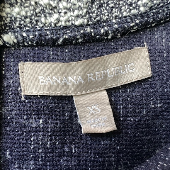 BANANA REPUBLIC |NWOT MARLED NAVY BLUE & WHITE SWEATER DRESS 3/4 SLEEVES | XS - Picture 10 of 10